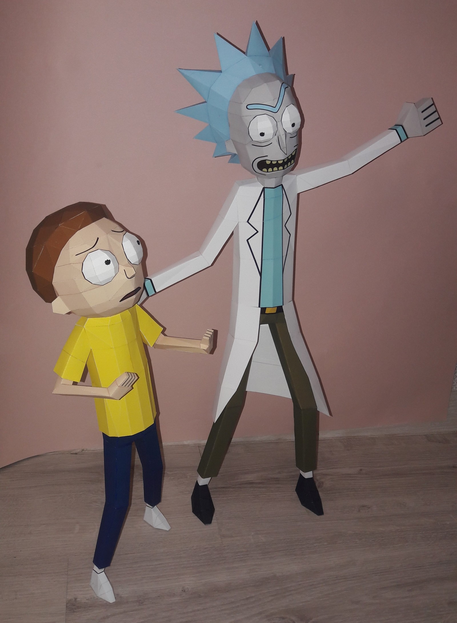 rick and morty papercraft paper figures - My, Rick and Morty, Needlework with process, Papercraft, Longpost