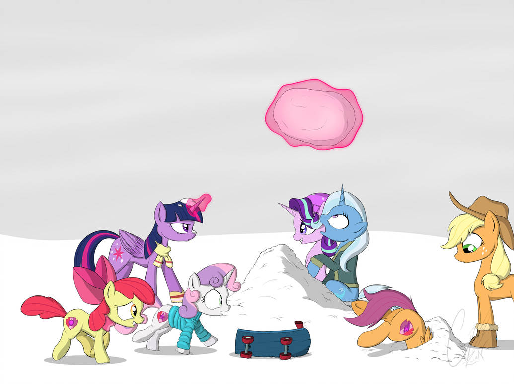 Let it snow - My little pony, Twilight sparkle, Starlight Glimmer, Trixie, Cutie mark crusaders, Applejack, Theravencriss