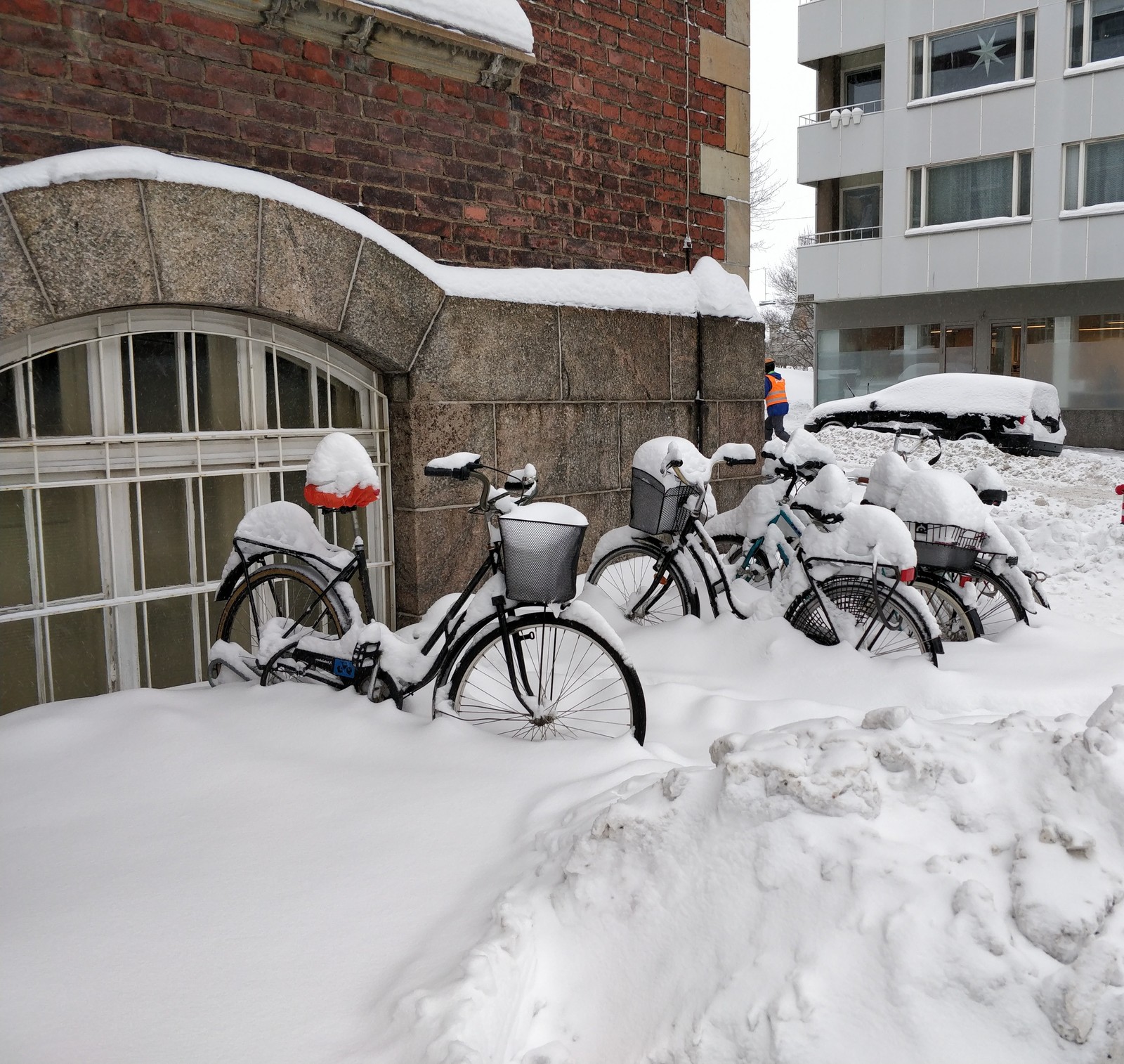 Winter bike racks in Helsinki. - A bike, Bicycle parking, Helsinki, Longpost