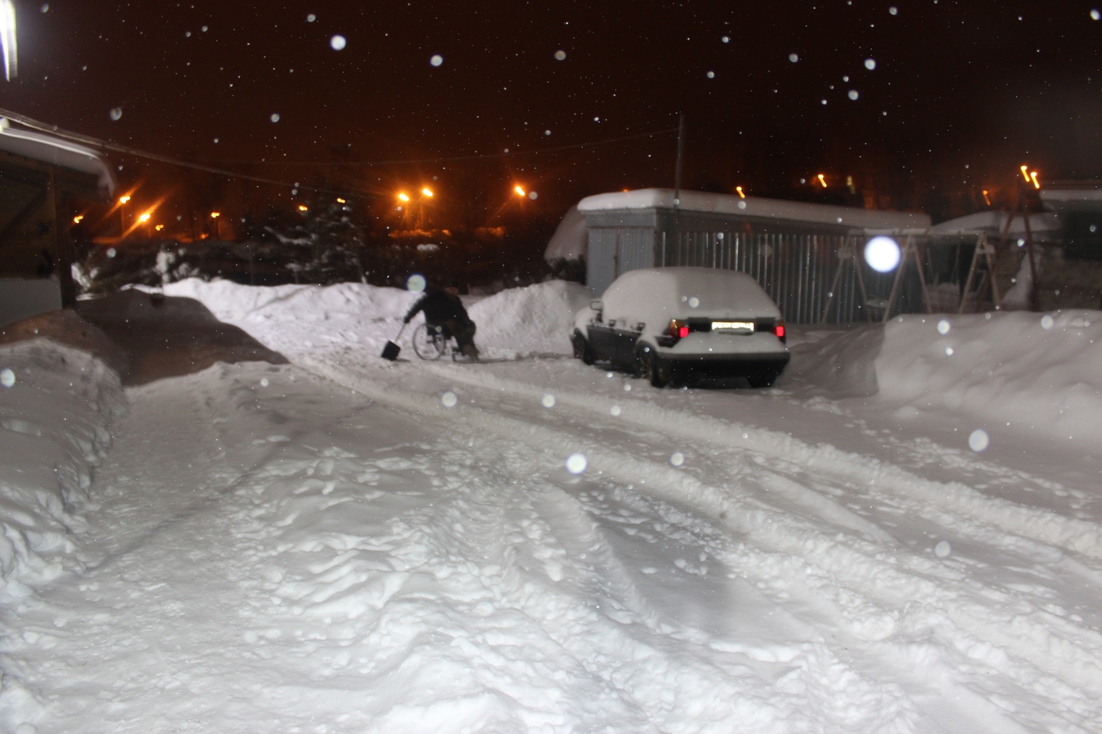 A real man! - A real man, Cleaning, Longpost, Snow, Disabled person