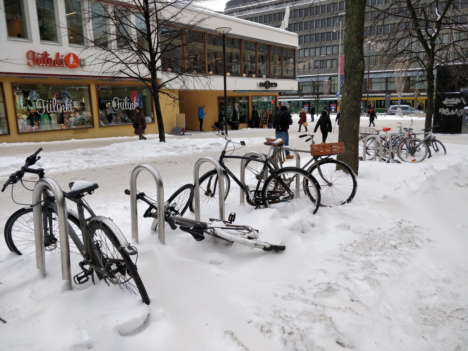 Winter bike racks in Helsinki. - A bike, Bicycle parking, Helsinki, Longpost