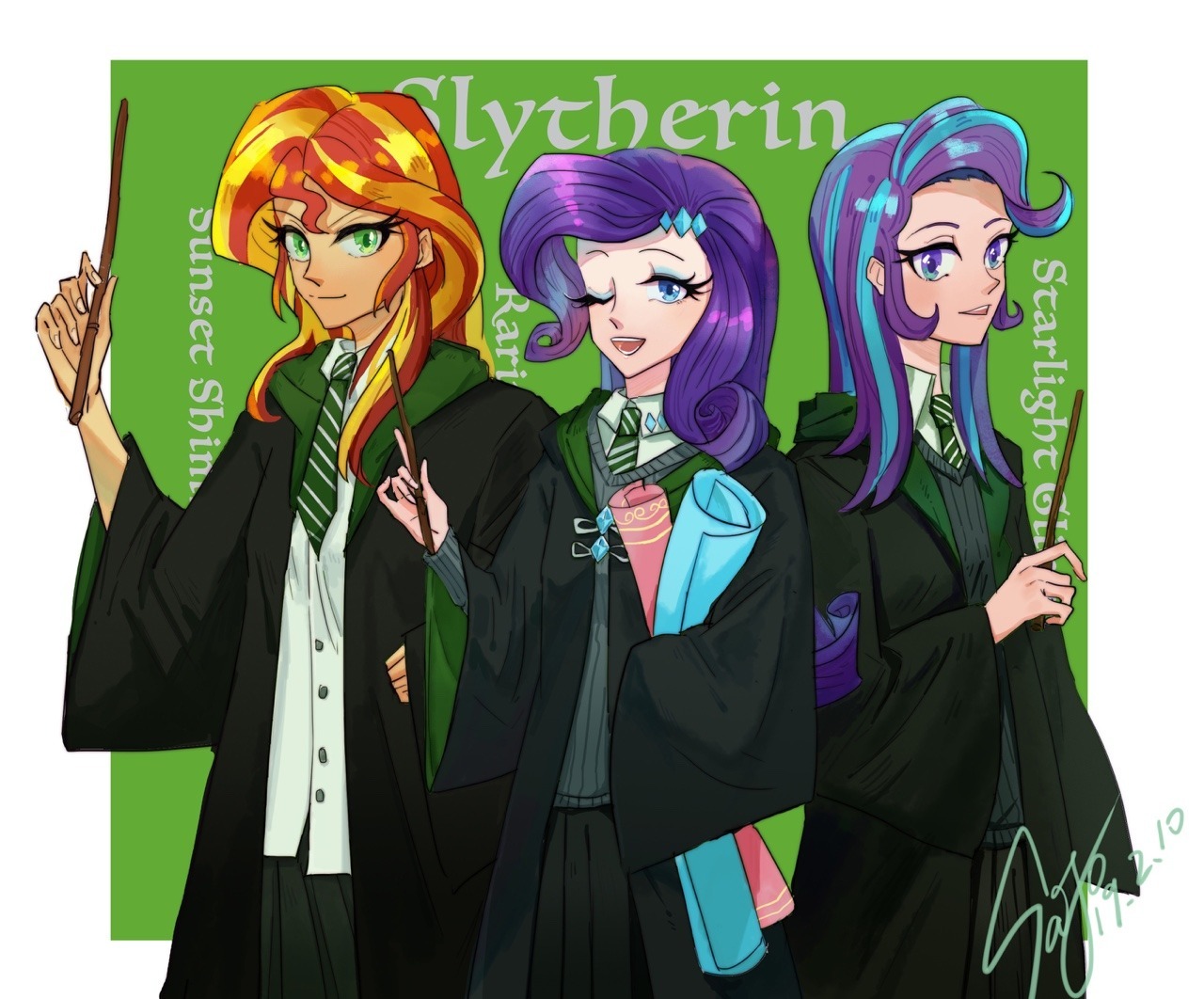 HPxMLP - My little pony, Mane 6, Sunburst, Sunset shimmer, Starlight Glimmer, Crossover, Harry Potter, Sadistjolt, Longpost