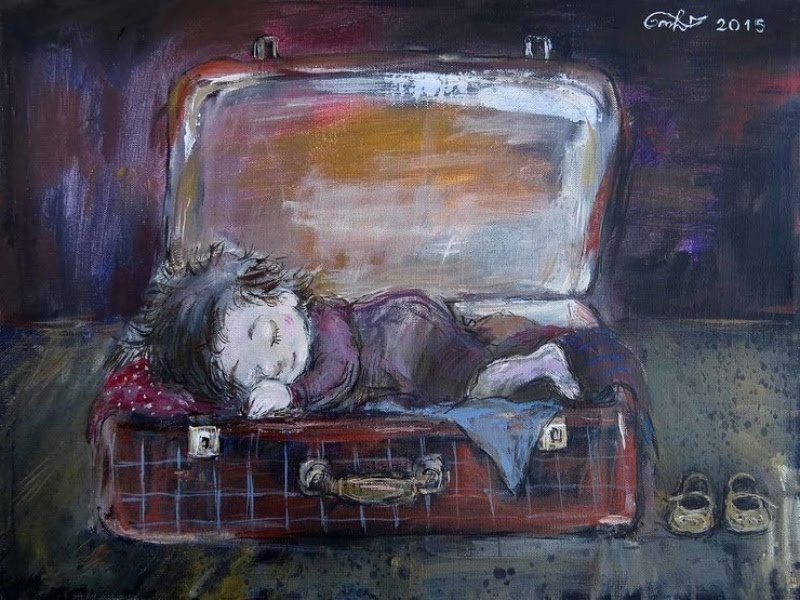 When childhood doesn't go away - Painting, Painting, Children, Animals, Longpost