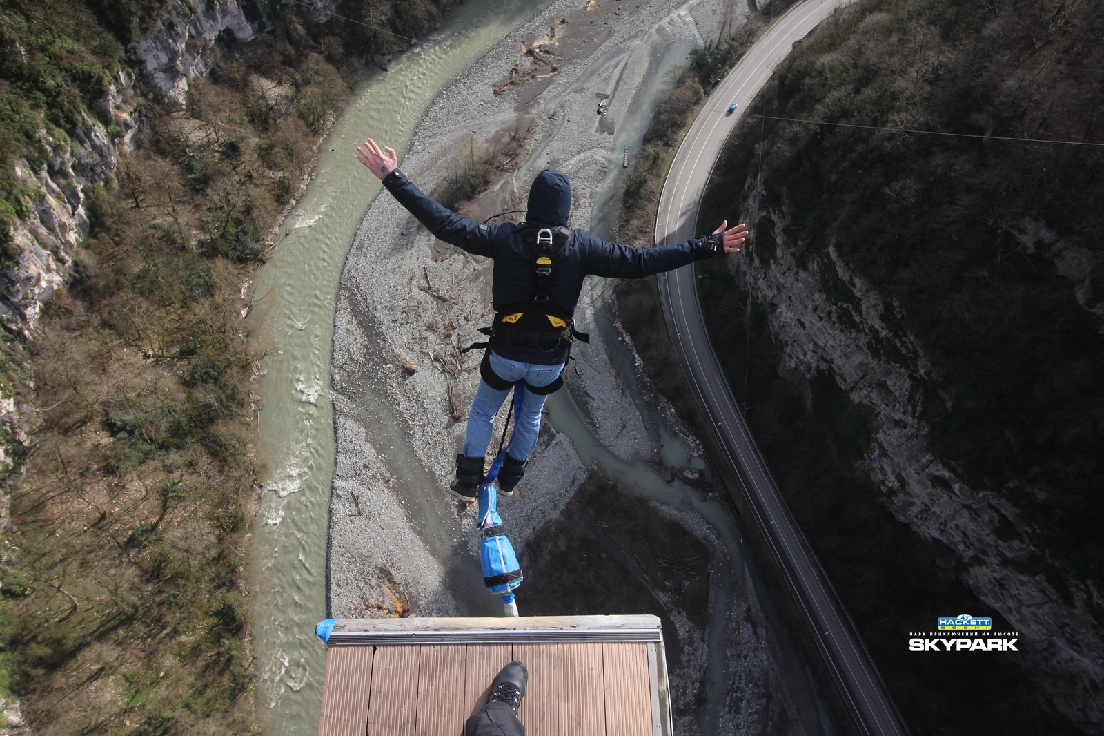 Прыжок с 207 метров, bungy. | Пикабу