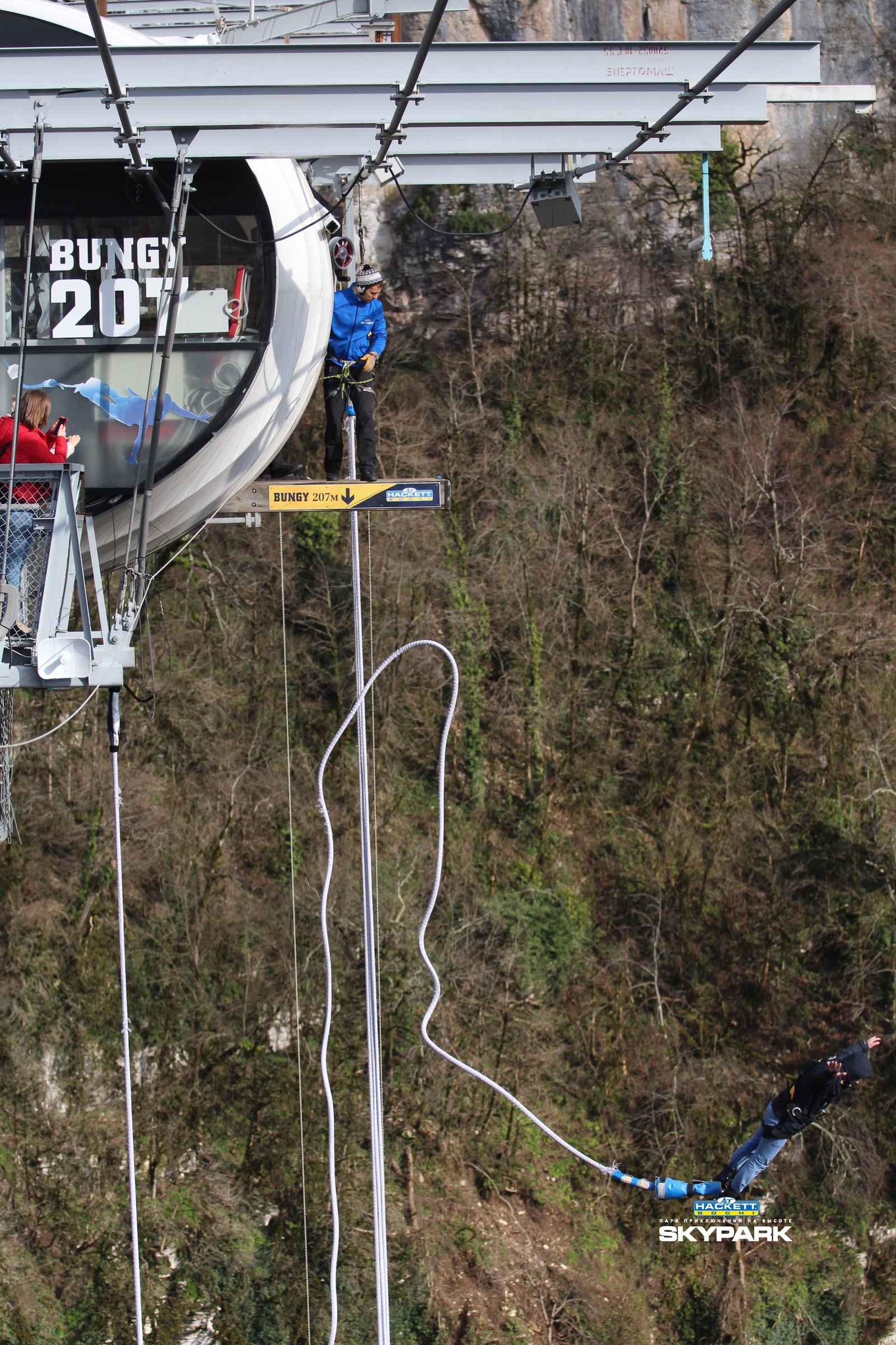 Прыжок с 207 метров, bungy. - Моё, Скайпарк, Bungy207, Skypark, Сочи, Банджи-Джампинг, Видео, Длиннопост