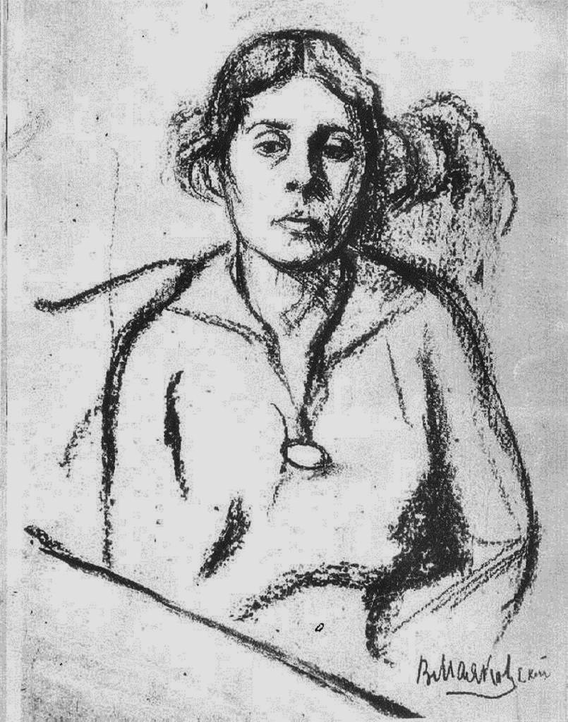 Vladimir Mayakovsky Portrait of Lily Brik, 1916 - Drawing, Vladimir Mayakovsky