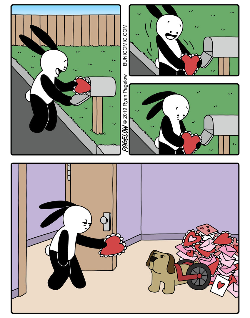 For me? - Valentine's Day, Holidays, Valentine, Dog, Comics, Buni, Pagelow