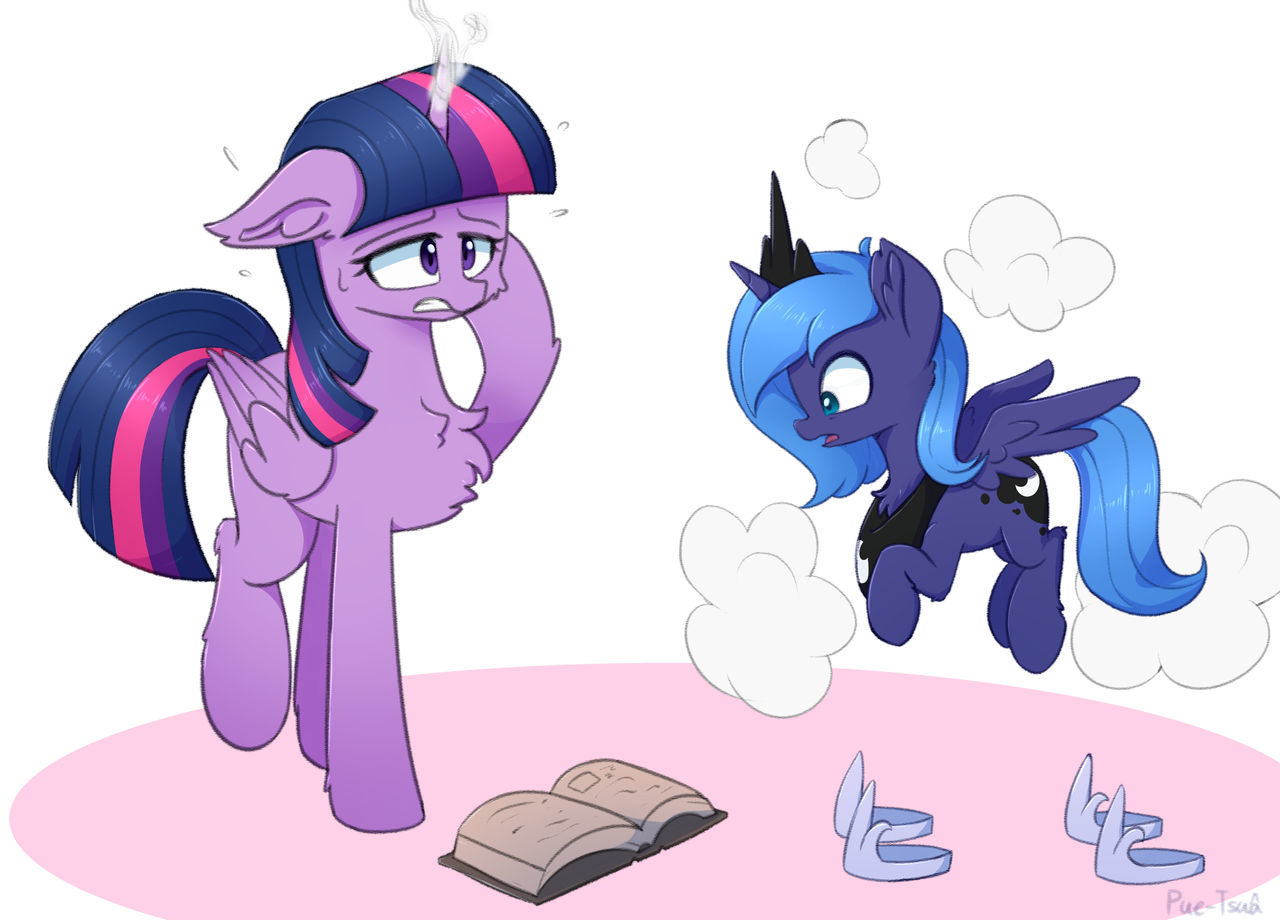 The error came out ... - My little pony, PonyArt, Twilight sparkle, Princess luna, Puetsua