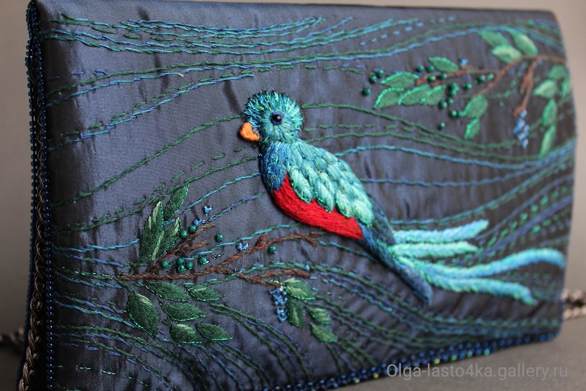 Another handicraft - belt, bracelet and clutch. - My, Embroidery, Satin stitch embroidery, Needlework without process, Belt, A bracelet, Birds, Clutch, Longpost