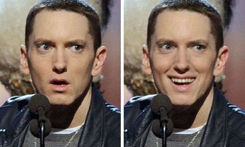 Eminem never smiles so I forced him. - Eminem, Smile, Photoshop, Longpost