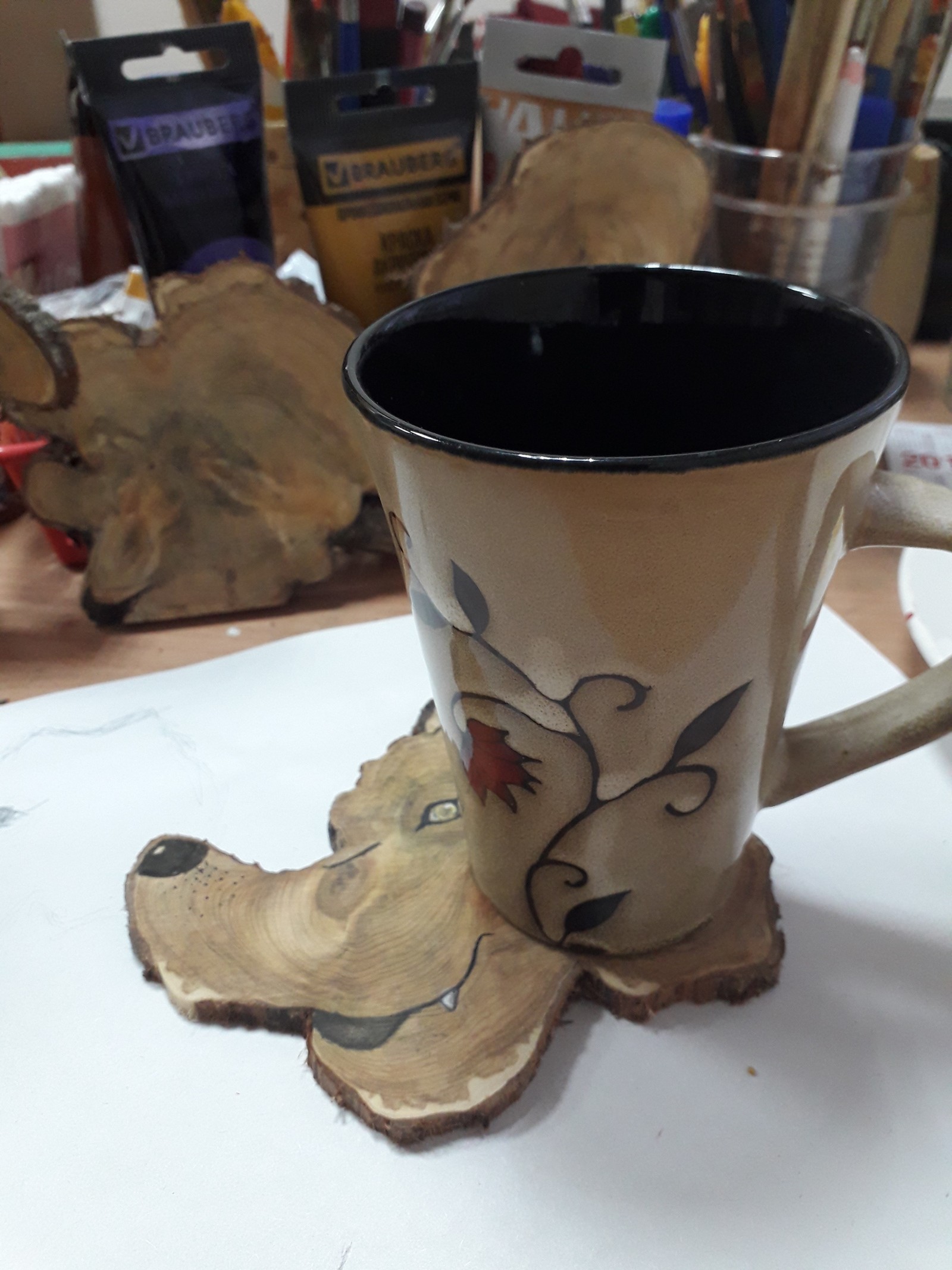 Mug stand - My, Stand, Painting, Handmade, , Longpost