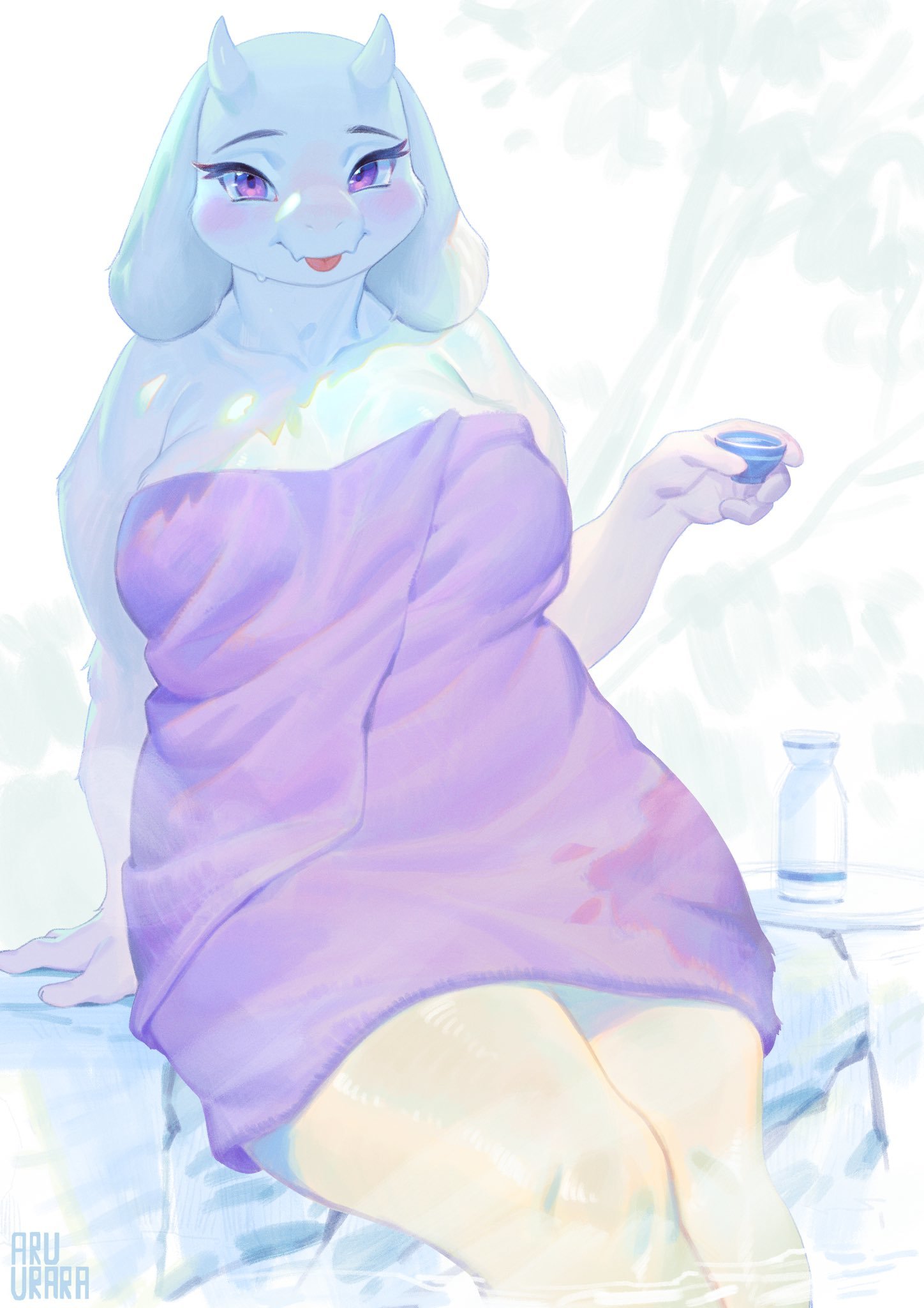 Bathing Tori - Aruurara, Toriel, Undertale, Art, Games