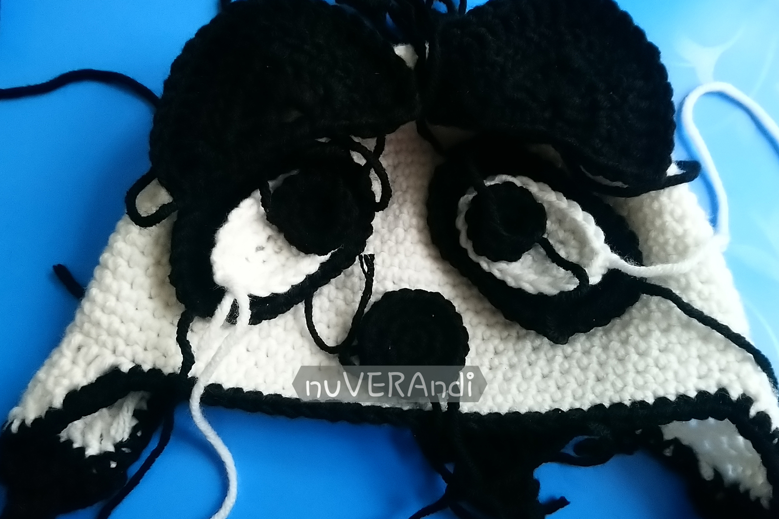 Pando hat :-) - My, Knitting, Crochet, Needlework with process, Cap, Panda, Longpost