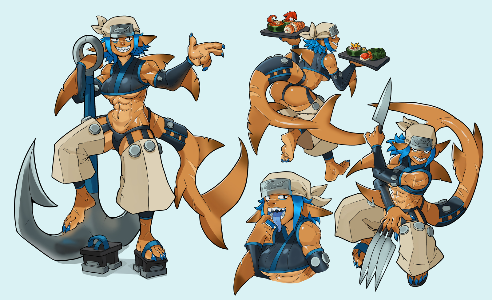 Suzi Mi the Shark Chef - Chris-Ceehaz, Art, Strong girl, Monster girl