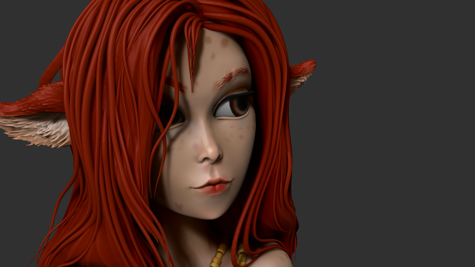 My Dear Deer in 3D - My, 3D, Skulpt, Zbrush, Deer, Girls, Longpost, Deer