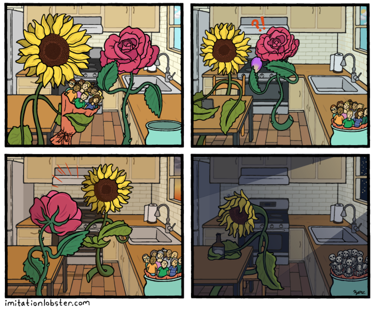 Flowers - Comics, Imitationlobster, Flowers, Bouquet, People