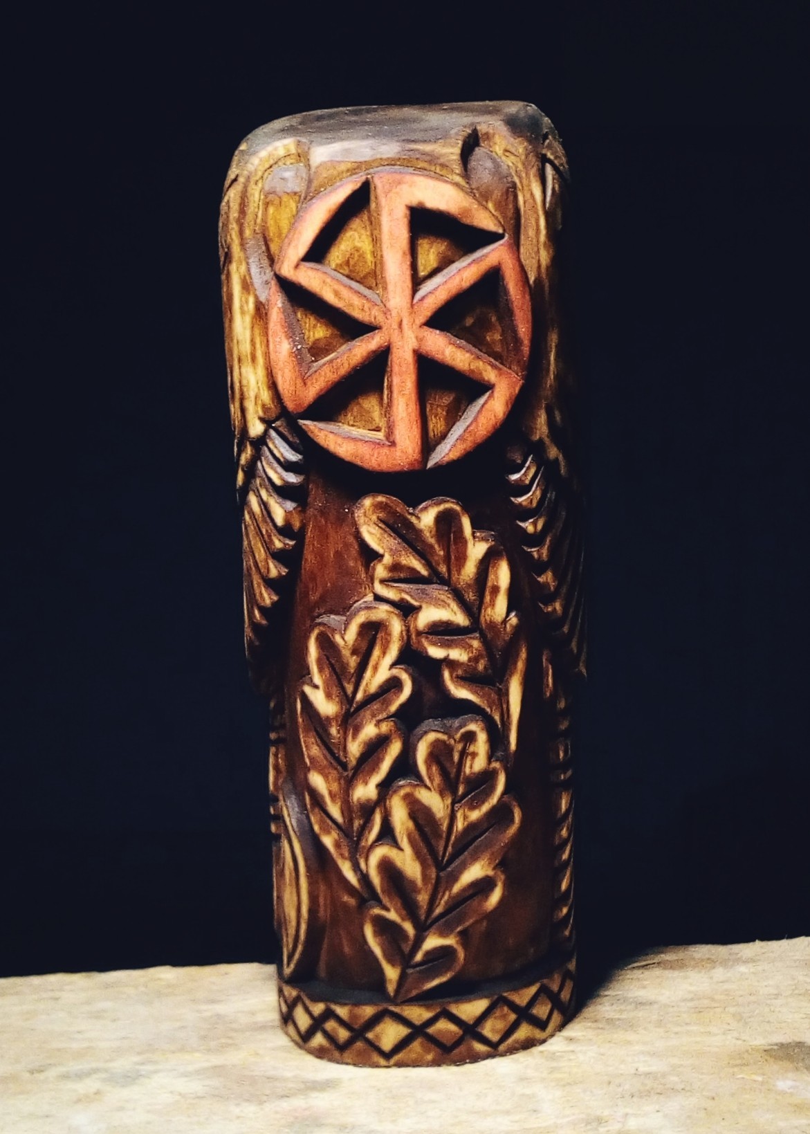 Idol of PERUN, material linden, height 23cm - My, Wood carving, Slavic mythology, Perun, Longpost