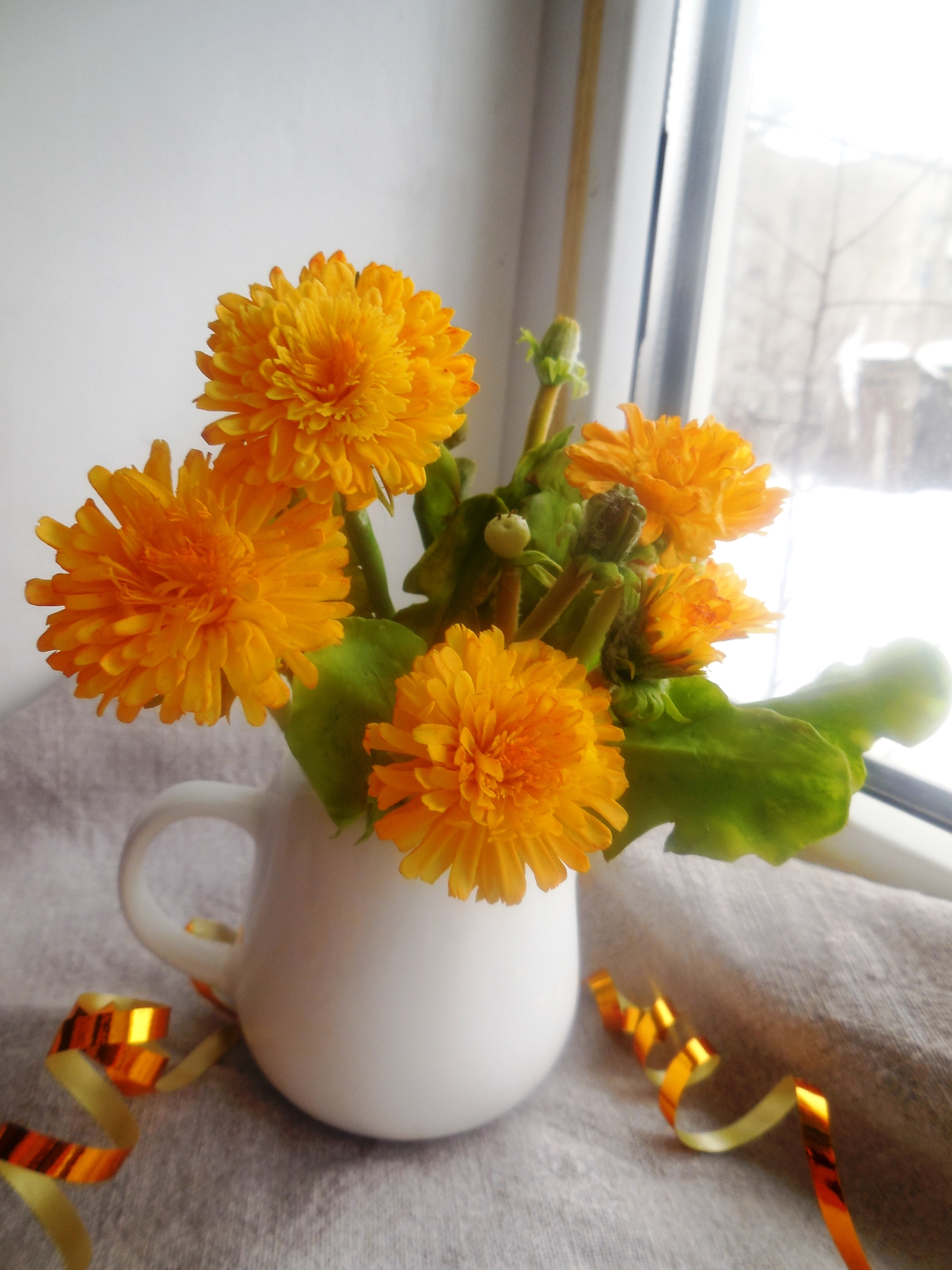 Bouquet of cold porcelain dandelions - My, Polymer floristry, Needlework without process, Flowers, Longpost, Cold porcelain, Dandelion