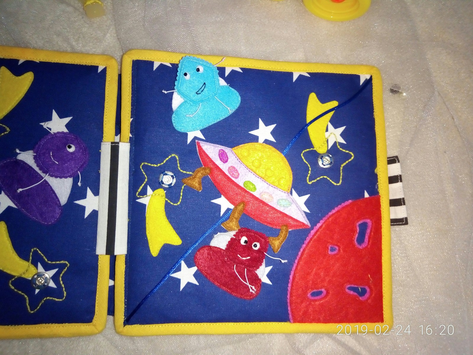 Soft educational book made of felt - My, Developing, Toys, Soft toy, Space, Longpost