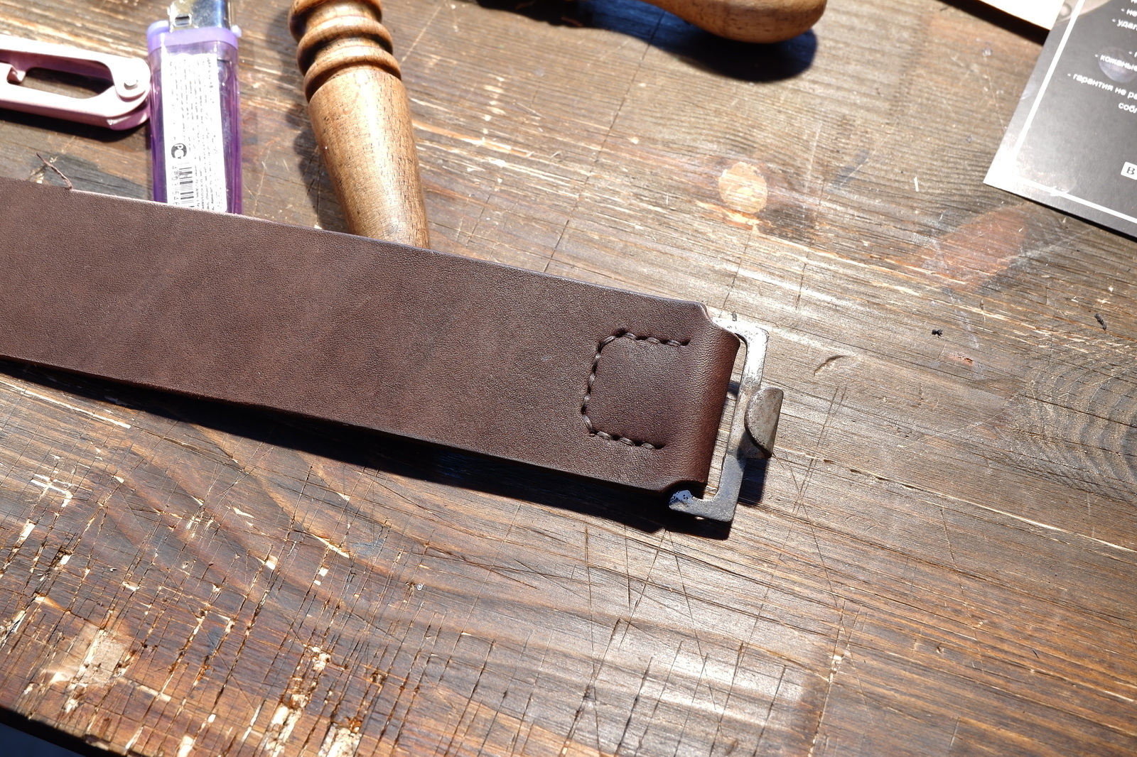 Making a belt with a Finnish buckle from the Great Patriotic War - My, Leather craft, Grossone, , , Belt, Longpost