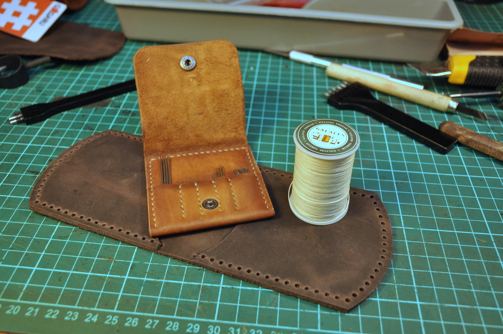 Making a simple leather wallet - My, Handmade, Leather, Wallet, Longpost, With your own hands