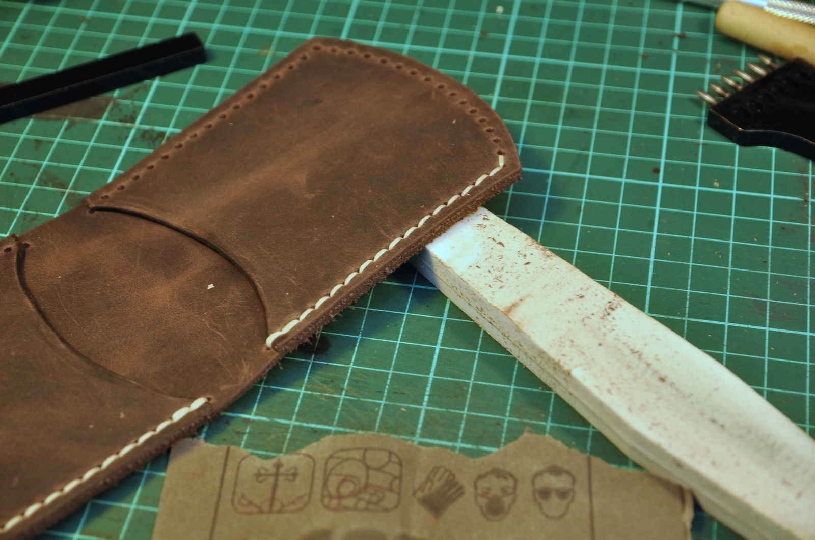 Making a simple leather wallet - My, Handmade, Leather, Wallet, Longpost, With your own hands