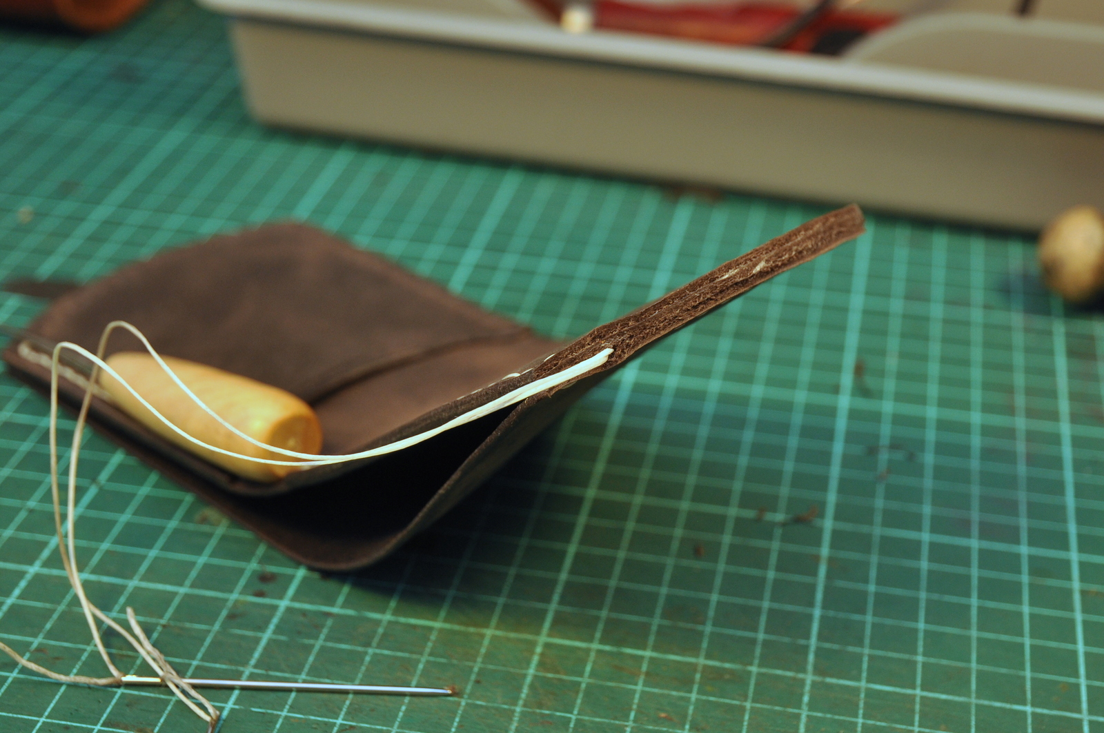 Making a simple leather wallet - My, Handmade, Leather, Wallet, Longpost, With your own hands