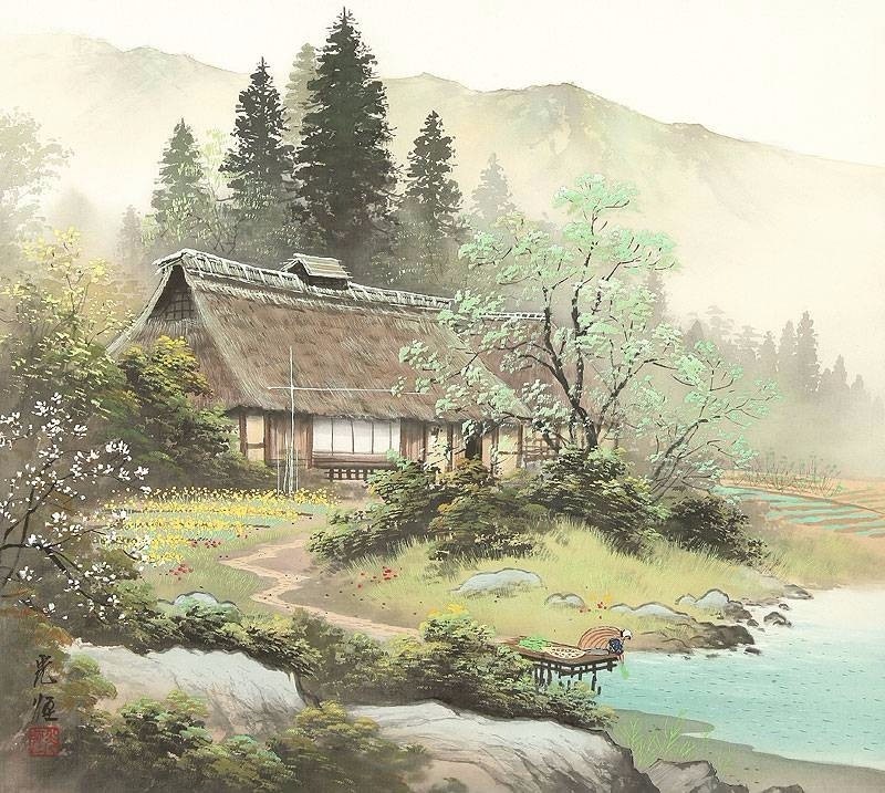 Japanese painting in the Sansui-Ga style. Koukei Kojima. - Japan, Painting, Nature, Artist, Art, , Longpost