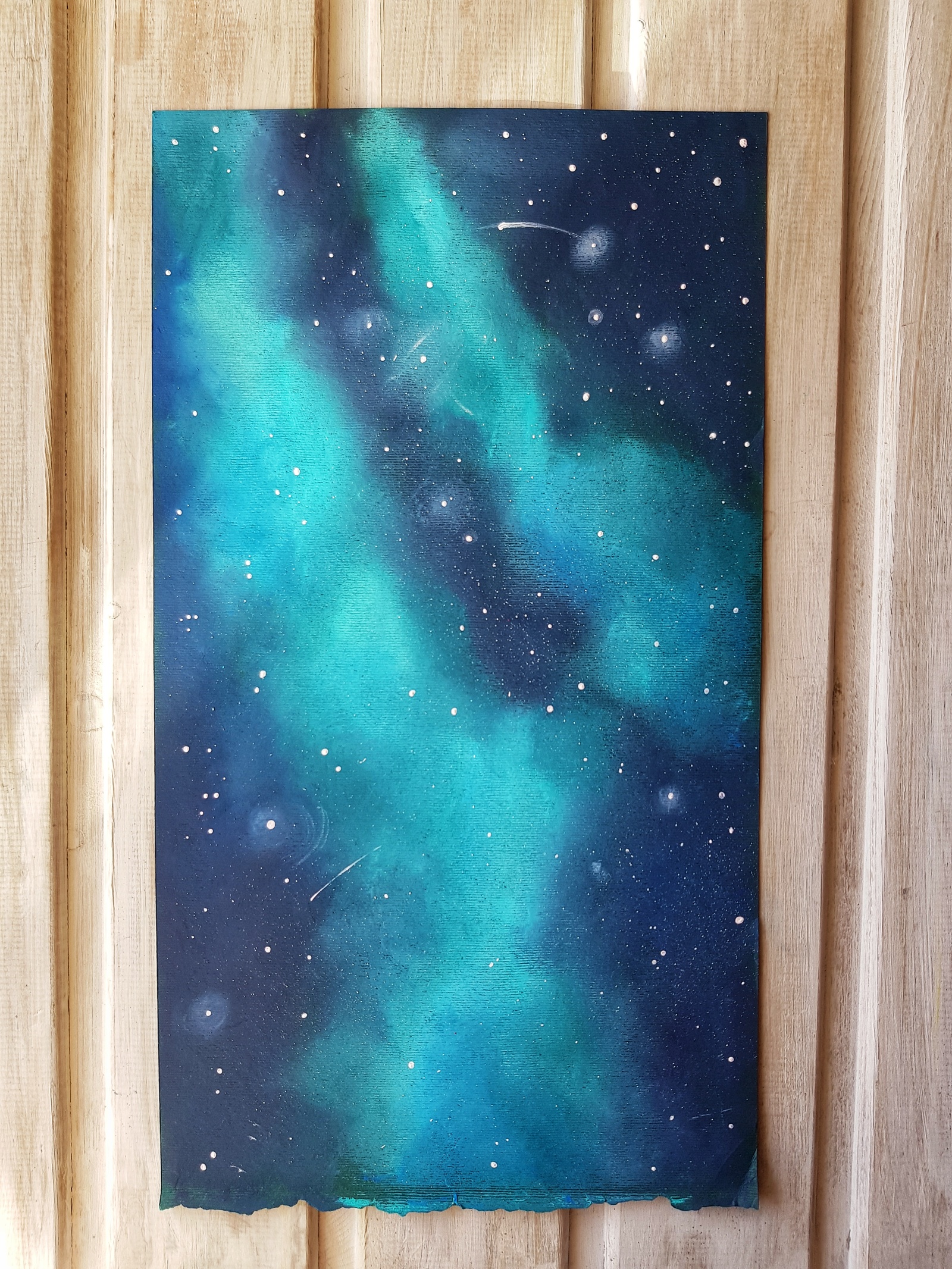 Sky in crayons) - My, Creation, Pastel, Sky, Stars, Longpost, With your own hands, Stars