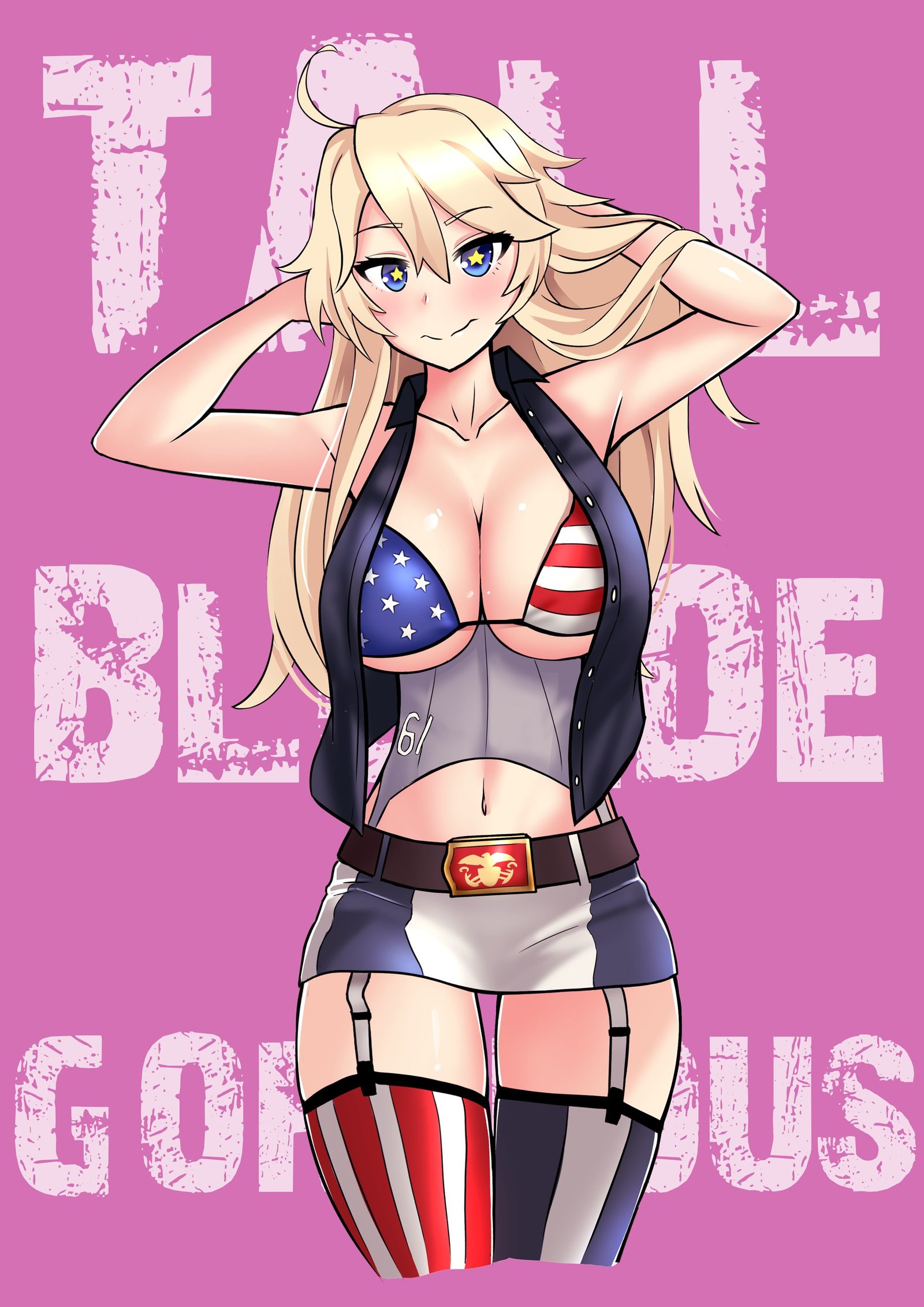 Iowa (Artist: The Only Shoe) - NSFW, Kantai collection, Anime, Anime art, Uss Iowa, Swimsuit, Boobs