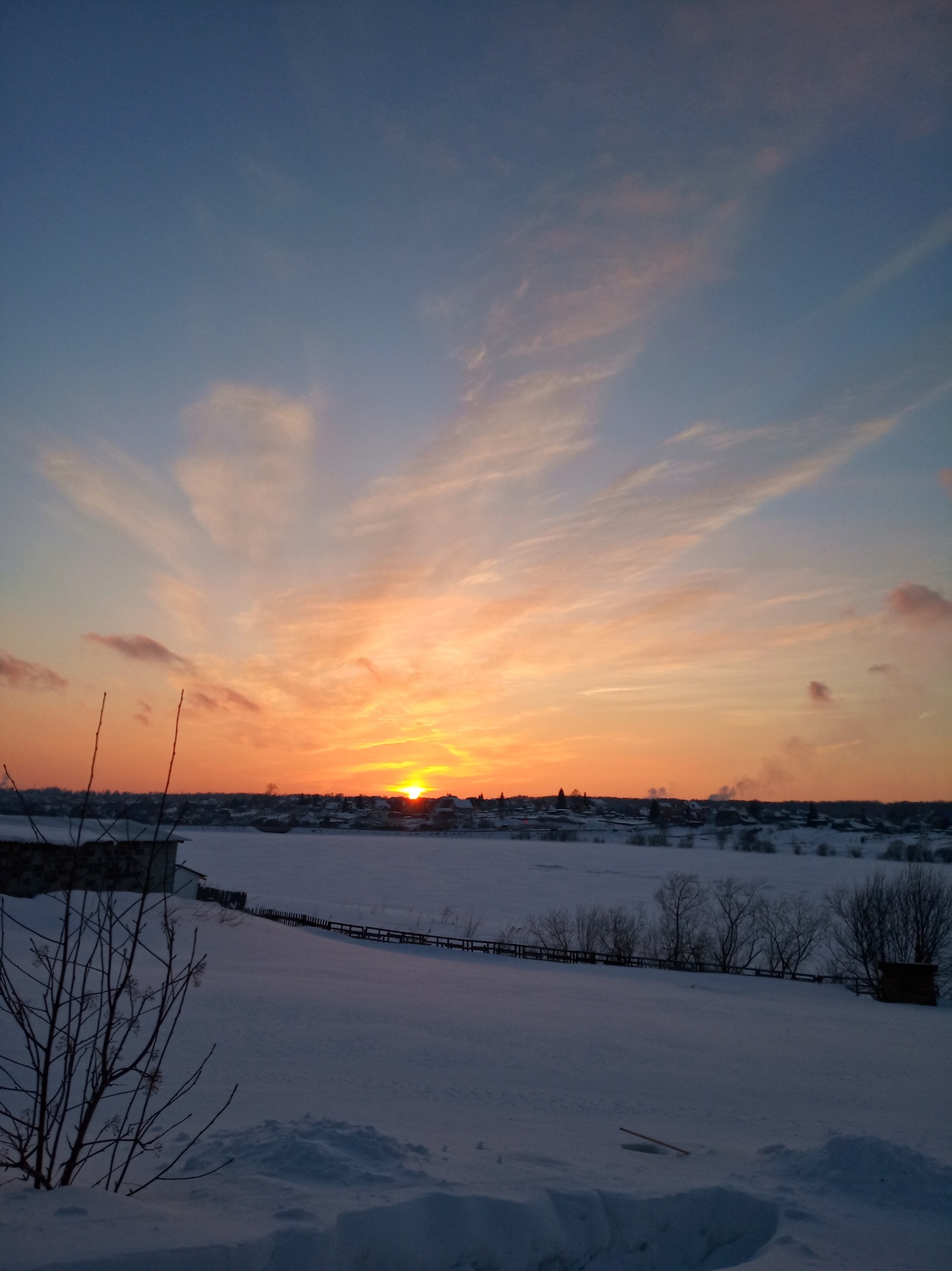 Novosibirsk region, Kamenka - My, The photo, Sunset, Winter, Nature