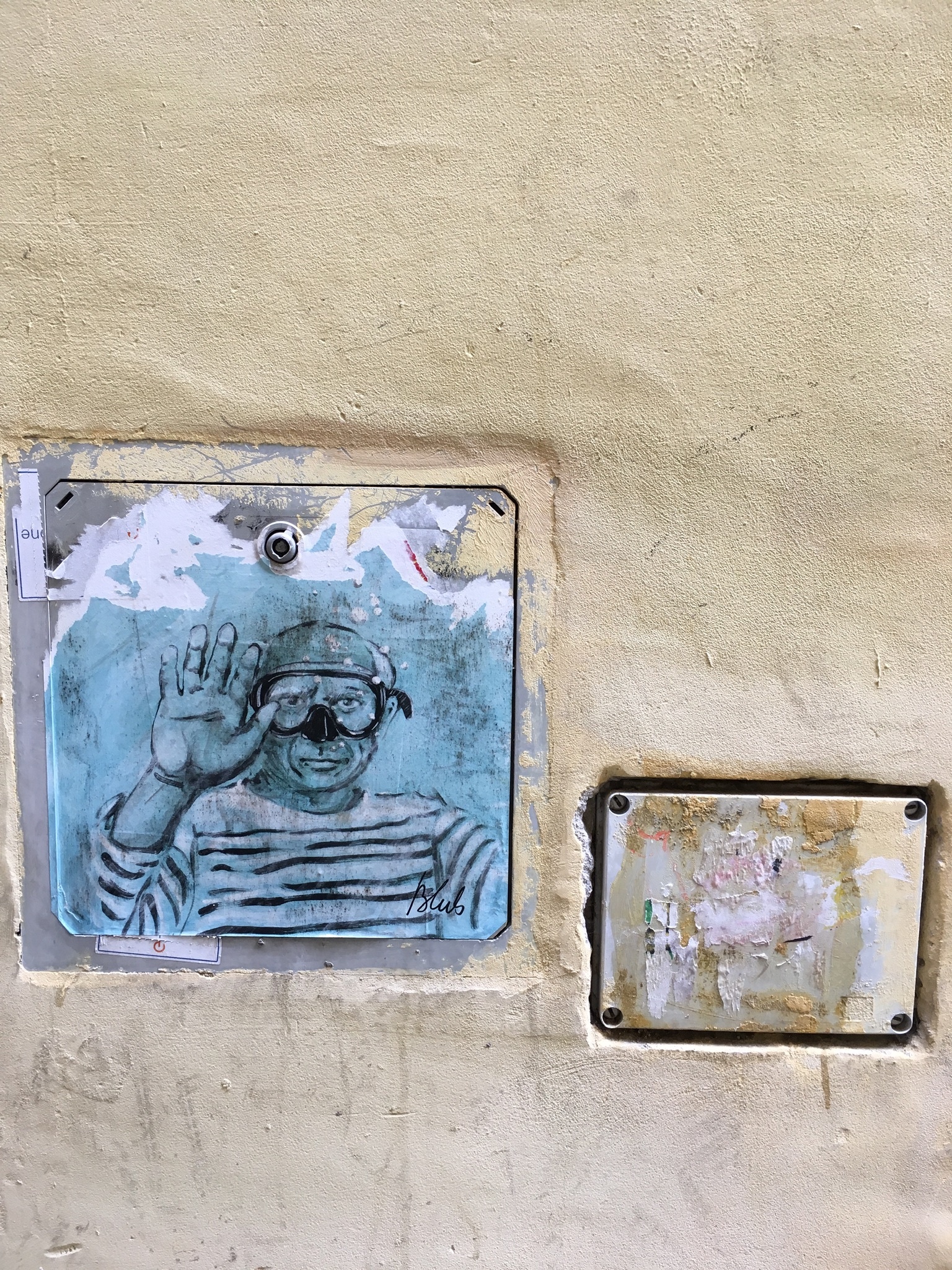 Blub L'arte sa nuotare on the streets of Lucca, Tuscany - My, Street art, Lucca, Drawing on the wall, , Longpost