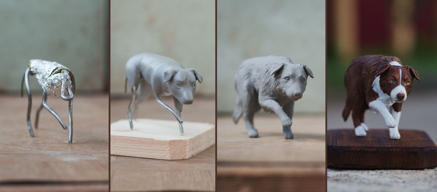 From an old - My, Sculpture, Polymer clay, Figurative, Miniature, Longpost, Border Collie, Miniature