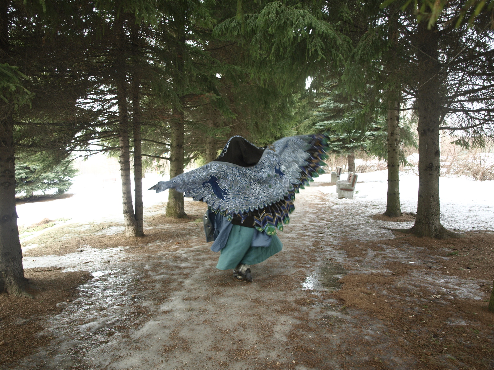 Shawl-wings Celtic fairy tale with a hood - My, Kai Yara, Boho, Wings, Shawl, Painting on fabric, Celtica, , Longpost