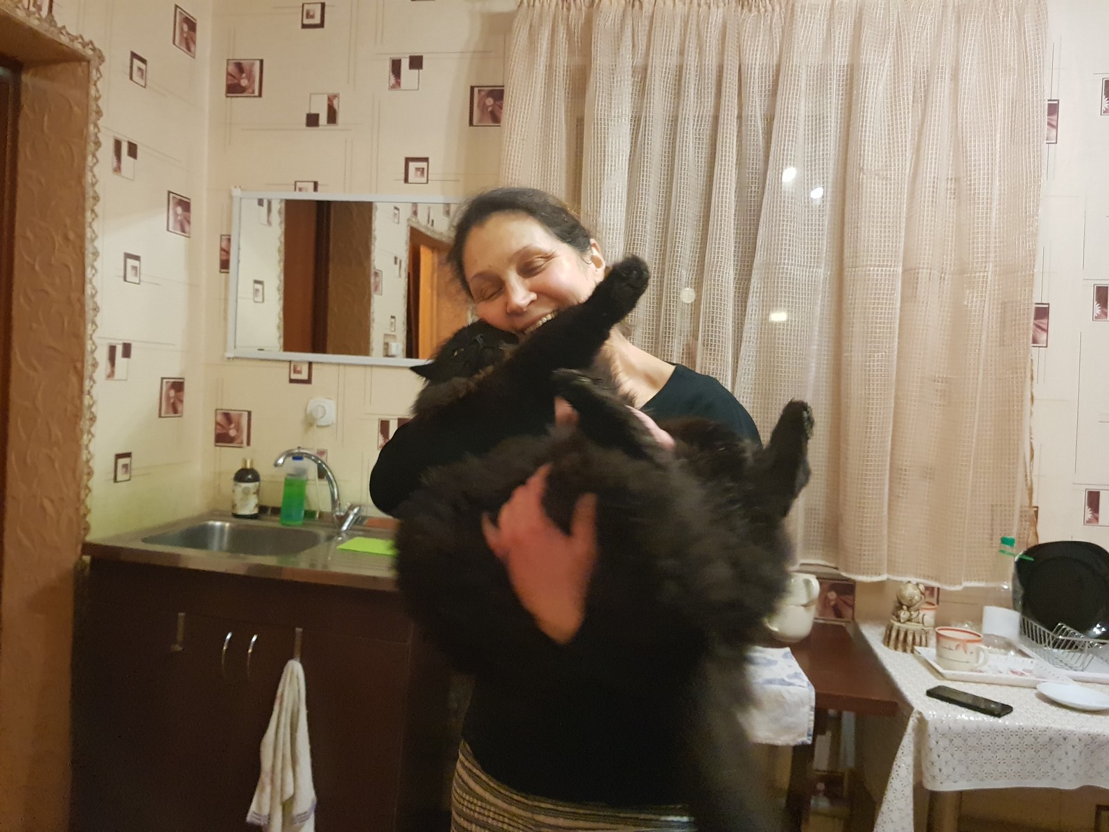 Grandma and cat - My, Grandmother, cat, Milota, Hugs, Pets