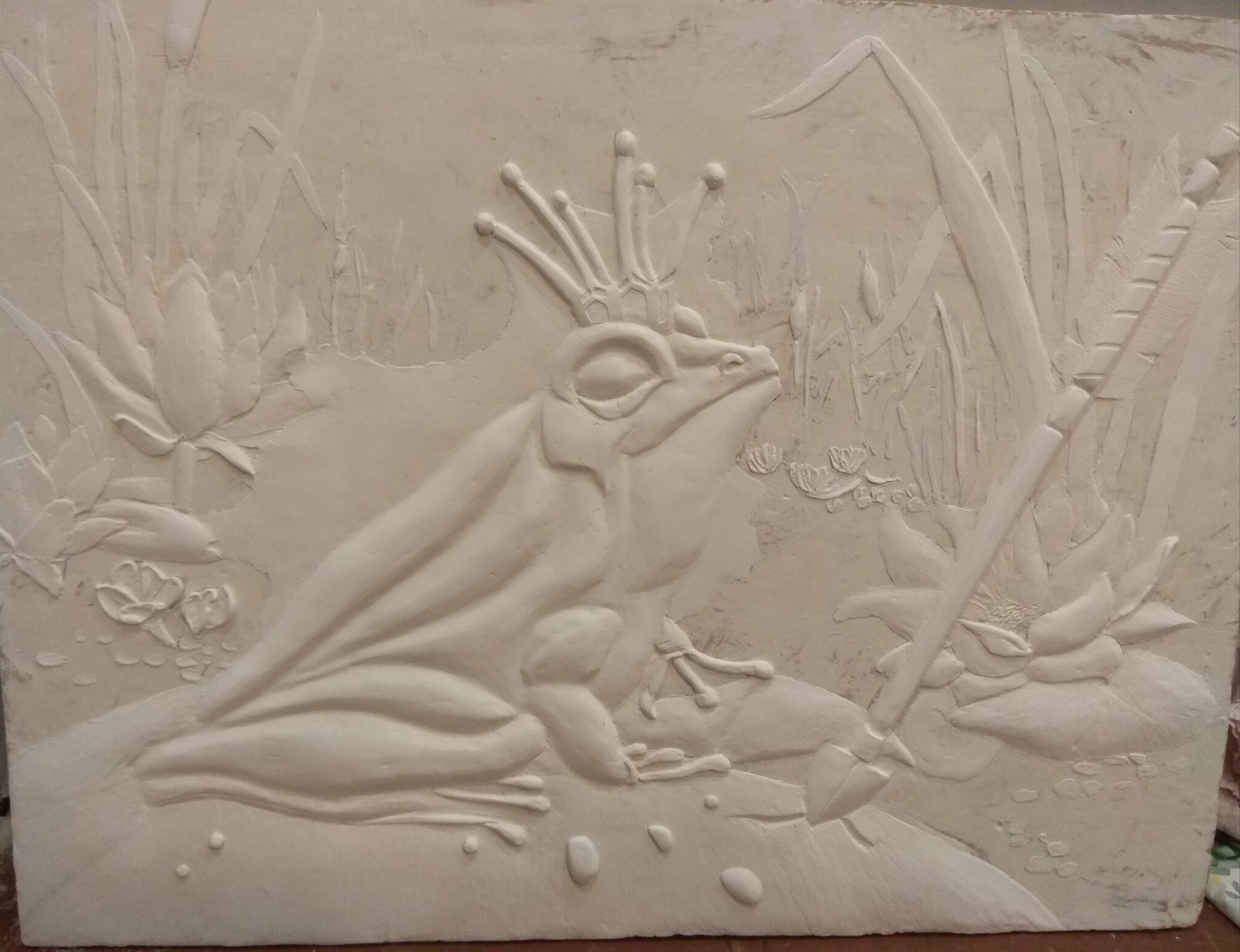 Princess Frog. - My, Bas-relief, Art, With your own hands, Longpost