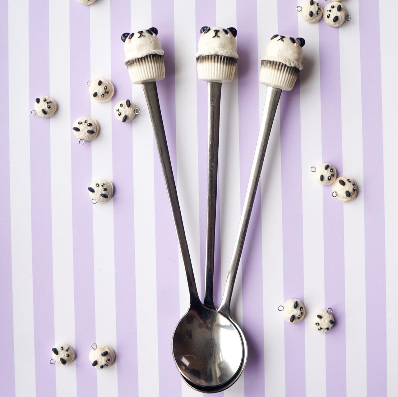 Kawaii world))))))) Spoons or forks? - My, Needlework, Polymer clay, Panda, Kawajny, Delicious spoons, Unicorn, Longpost