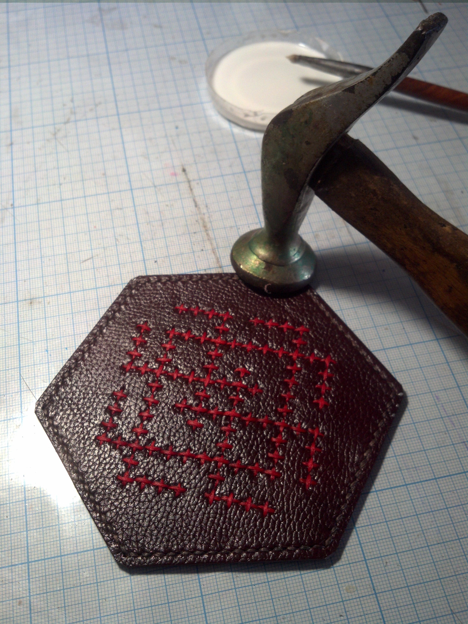 Edge processing. - My, Leather craft, Needlework with process, Handmade, Leather, Sheeps, Longpost