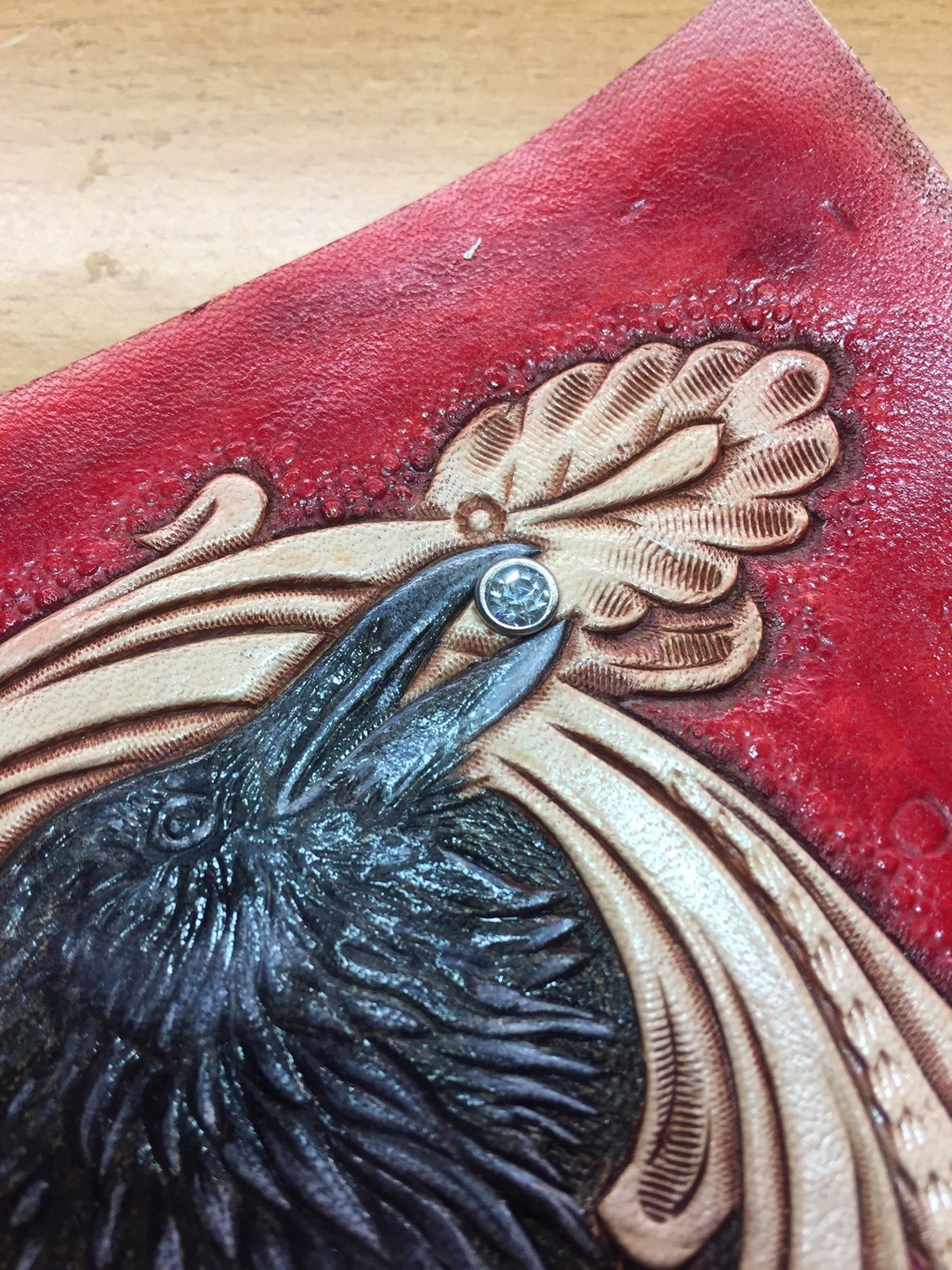 Wallet RAVEN - My, Purse, Leather products, Needlework with process, Embossing on leather, Leather, Longpost