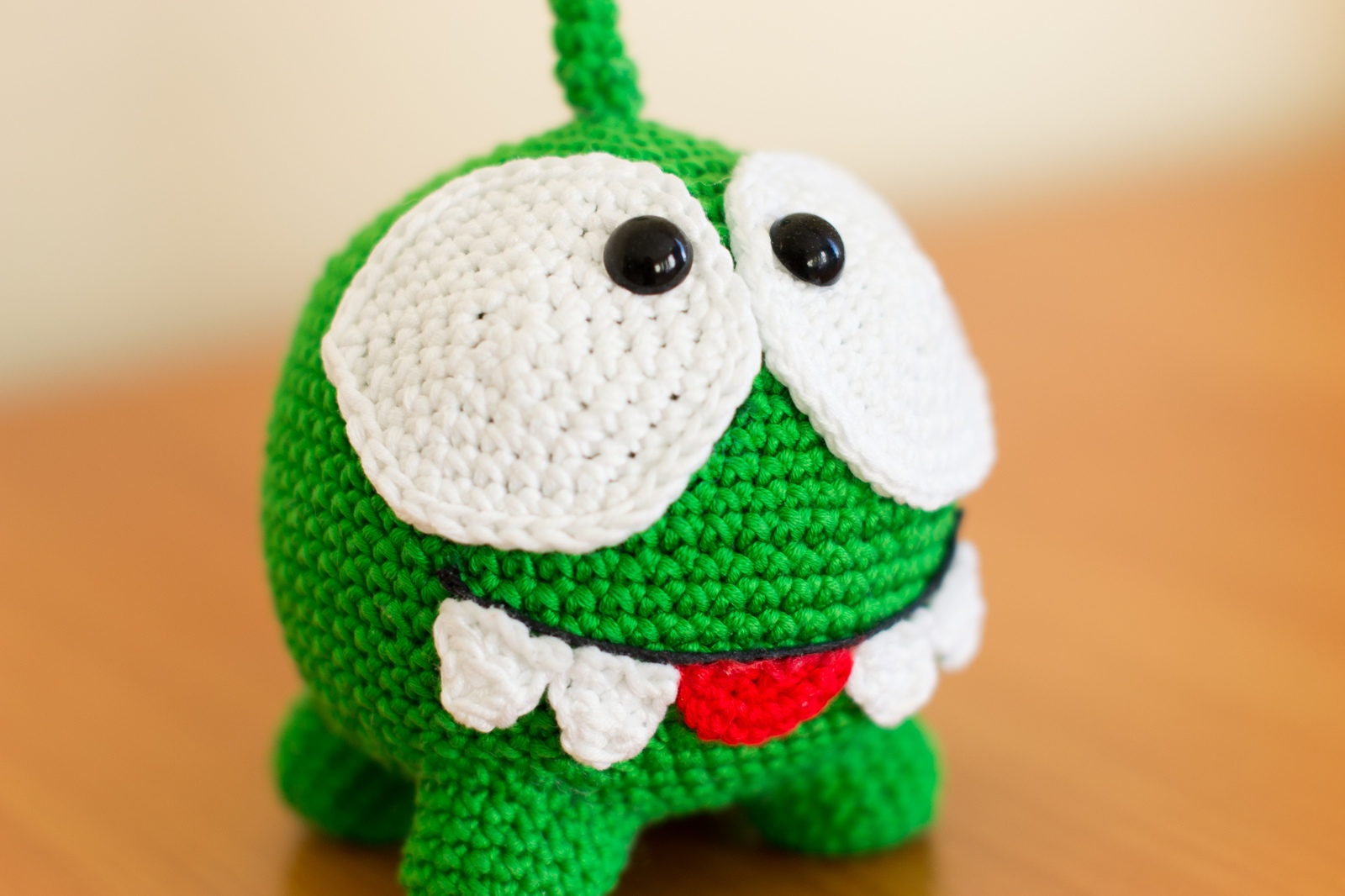 Omnom from Cut the rope - My, Knitting, Crochet, Knitted toys, Needlework, Author's toy, With your own hands, Hobby, Longpost