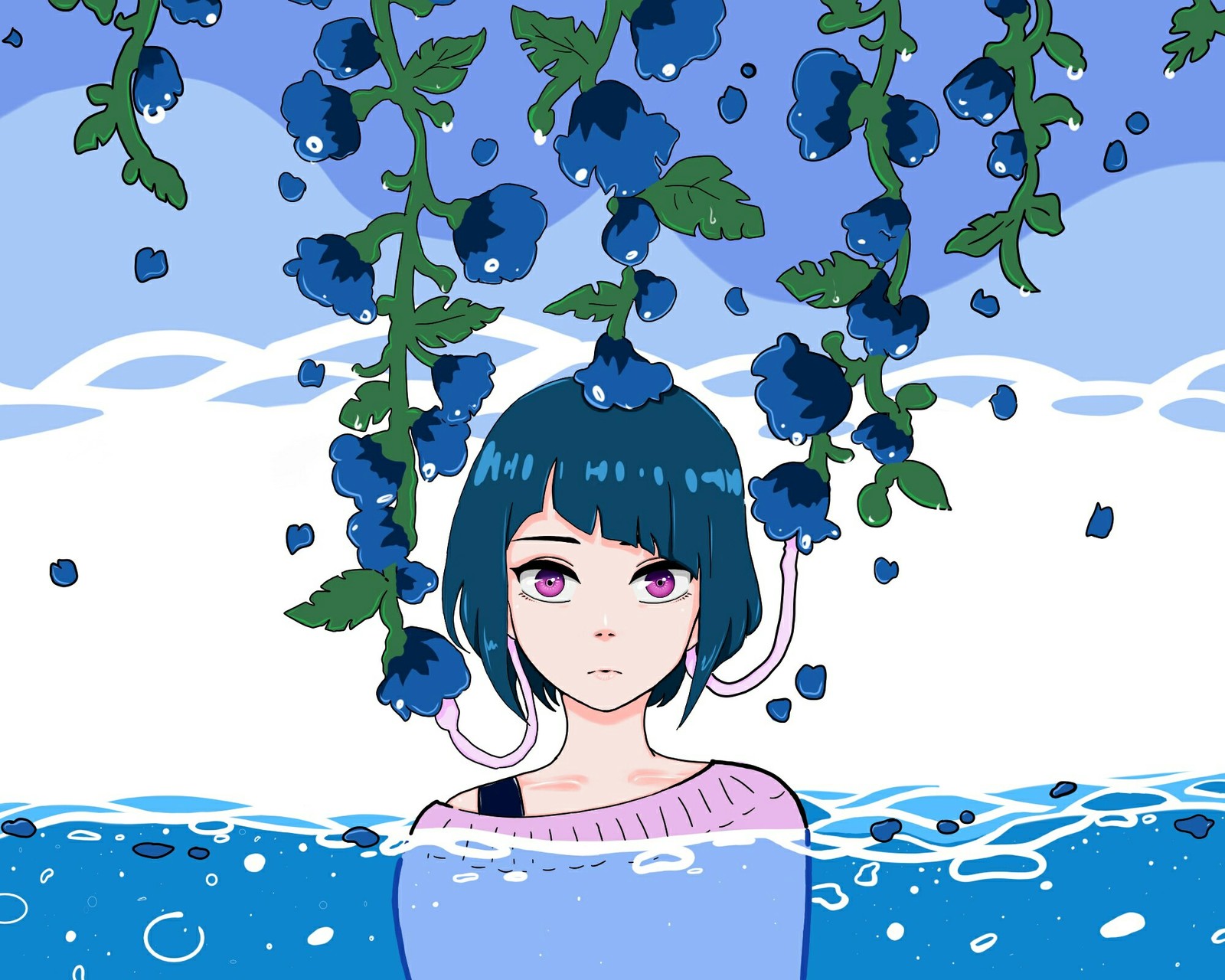 water girl - My, Art, Anime