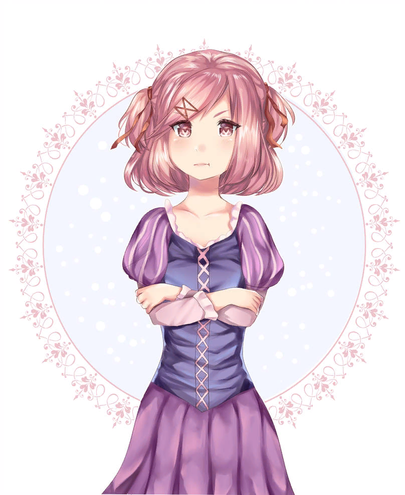 Rapunzel Natsuki - Doki Doki Literature Club, Natsuki, Anime art, Rapunzel, Crossover, Visual novel, Rapunzel Tangled