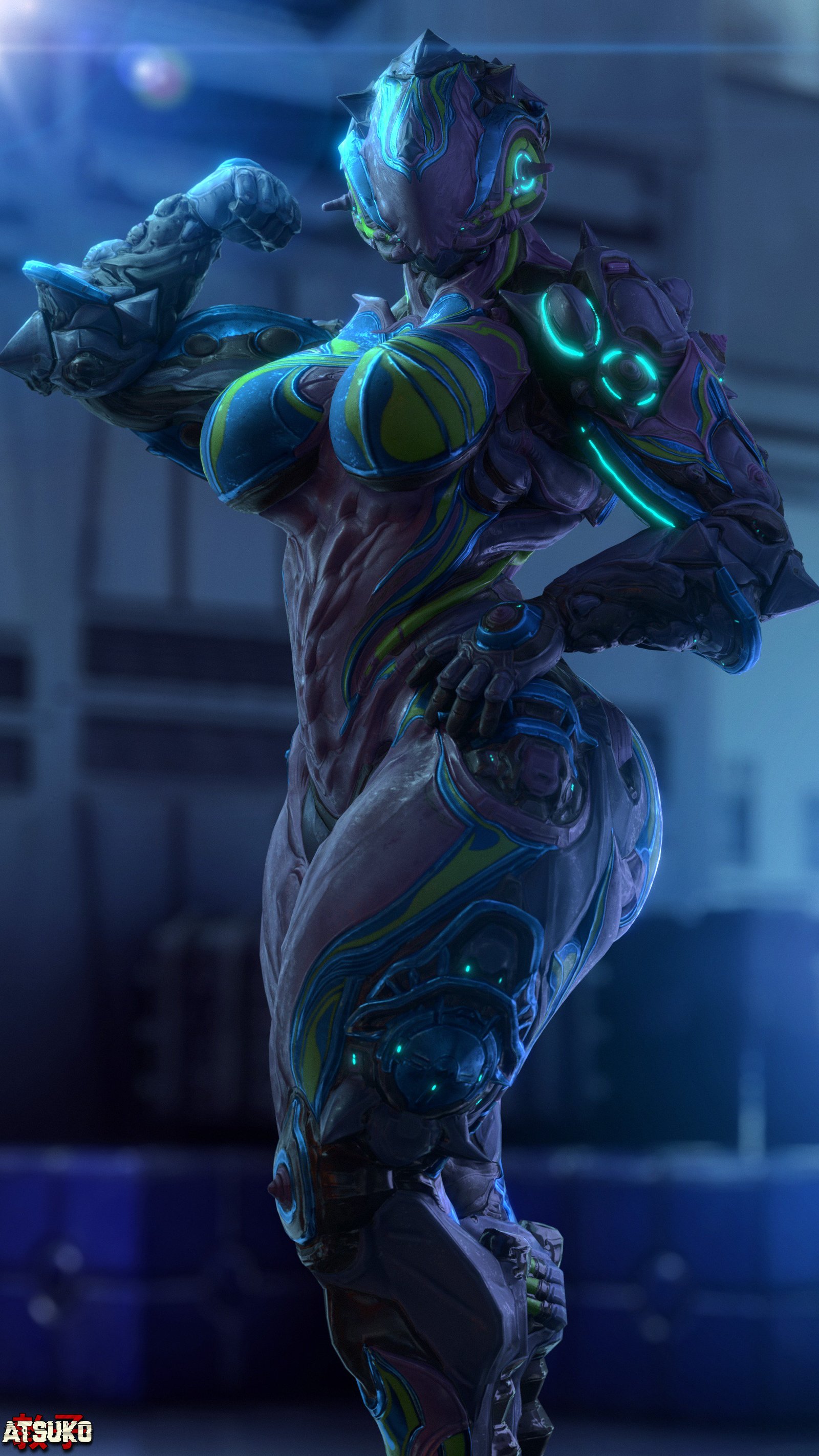 Hildryn - , Strong girl, Hildryn Warframe, Warframe, Sleep-Sleep, 3D modeling, Longpost