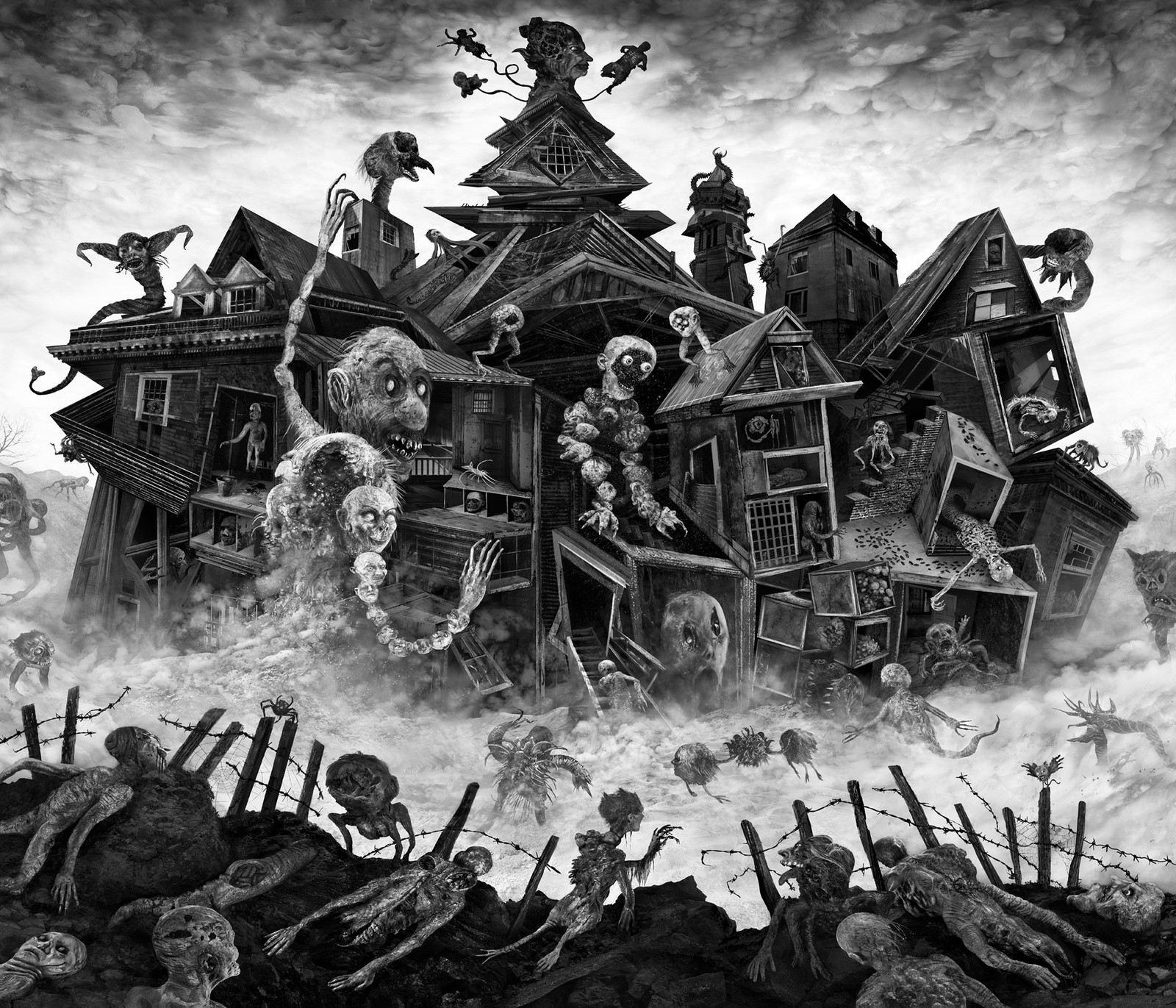 The black and white nightmares of Aeron Alfrey - A selection, Art, Drawing, Kripota, Illustrator, Longpost