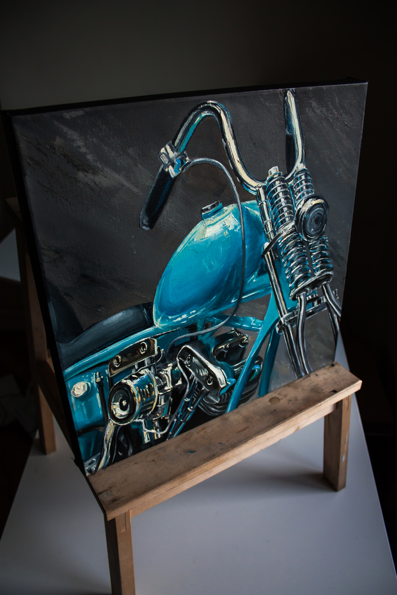 Custom Harley 60s-80s - My, Moto, Motorcycles, Painting, Art, League of Artists, Custom, Longpost, Customization