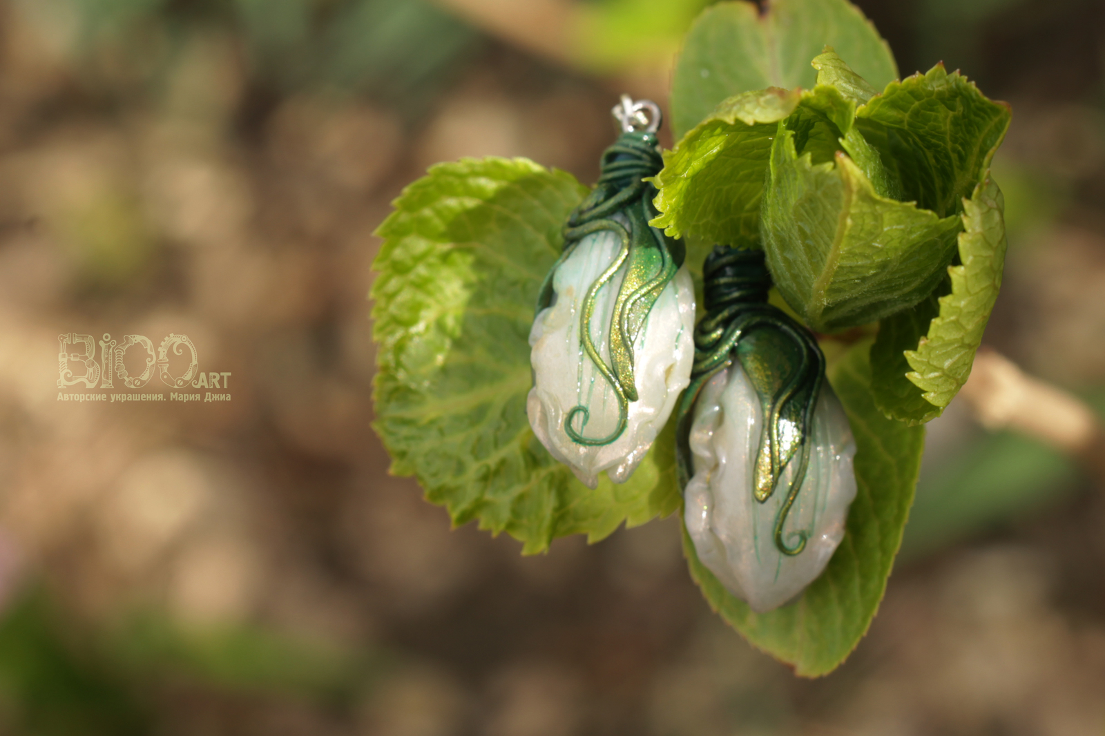 Earrings Buds - My, Polymer clay, Acrylic, Handmade