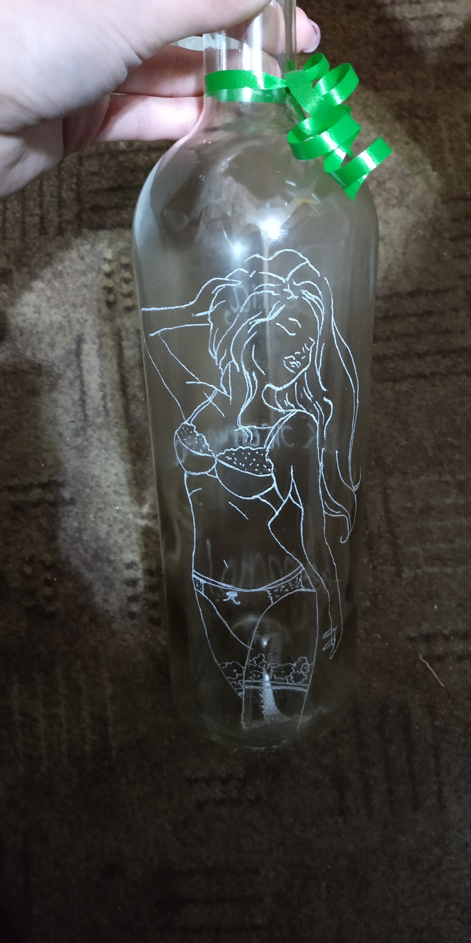 Glass engraving. random hobby - My, Engraving, Glass engraving, Hobby, Needlework without process, Video, Longpost