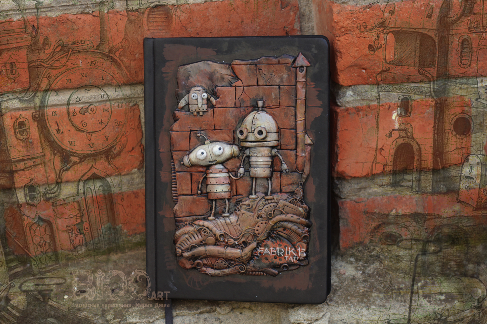 Блокнот Machinarium, а5 размер. Фото процесса работы. - Моё, Блокнот, Длиннопост, Machinarium, Своими руками, Рукоделие с процессом