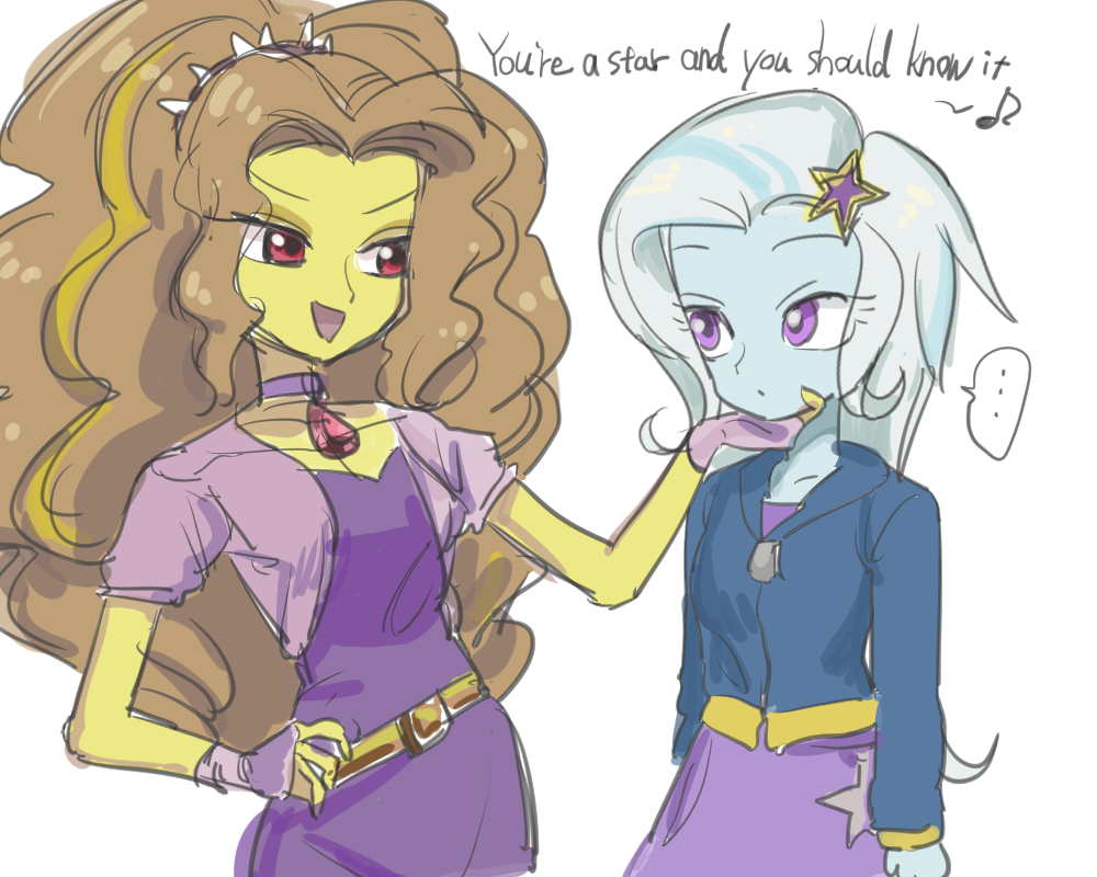 You are a star and you should know about it... - My little pony, Adagio dazzle, Trixie, Sonata dusk, Equestria girls, Shipping, Ceitama