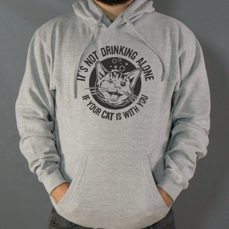 You don't count as drinking one if you have your cat with you. - sweatshirt, Print, cat, The photo, Wisdom